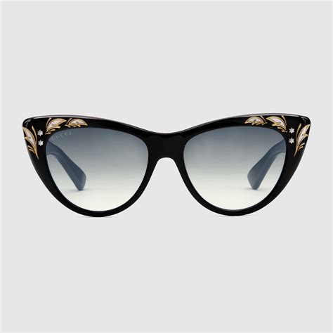 gucci oversized cat eye sunglasses|gucci 49mm cat eye sunglasses.